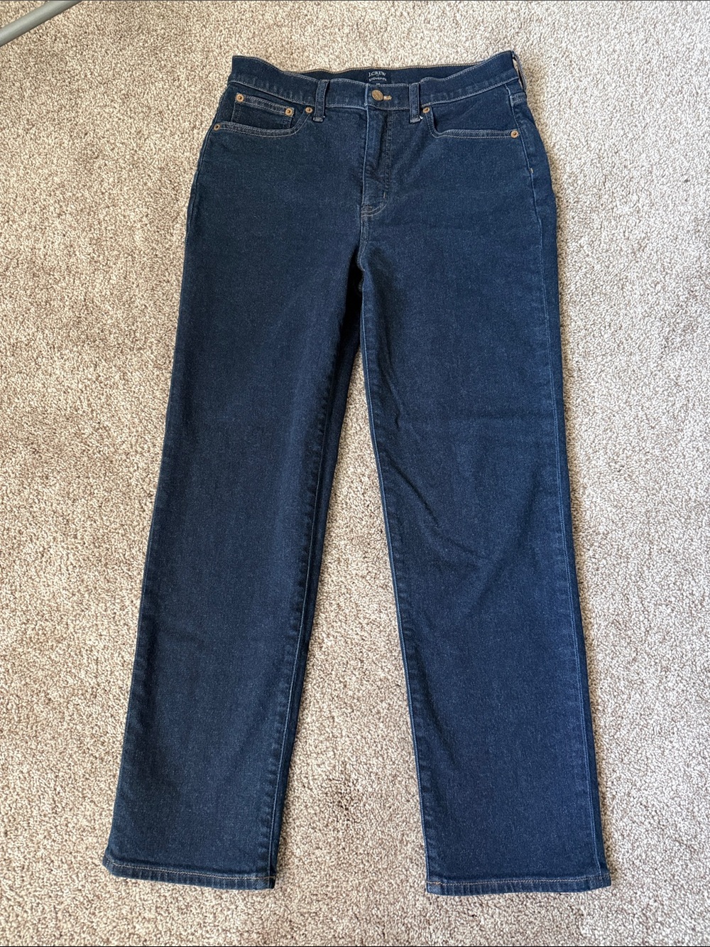 J. Crew Women's Dark Indigo Straight-Leg Jeans